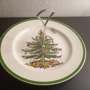 VTG Spode England 10" Single Tier Tid Bit Platter.